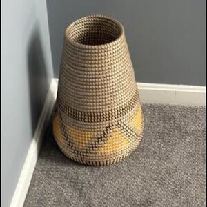 Natural woven basket, 17.5” tall